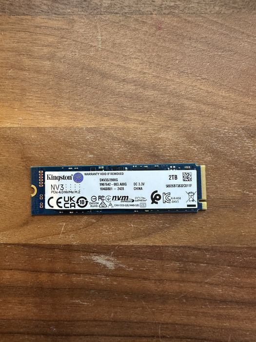 OCAZIE! SSD Kingston NV3 2TB NVMe Gen4 - NOU NOUT 0 ORE / Sănătate 100%