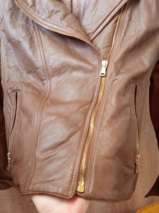 Geacă din piele Massimo Dutti