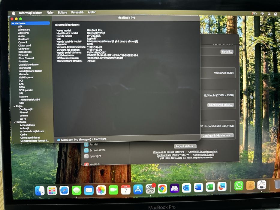 Macbook pro M1 256GB SSD 8GB RAM