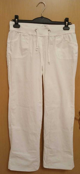 Джинсовые белые капри, штаны белые х/б