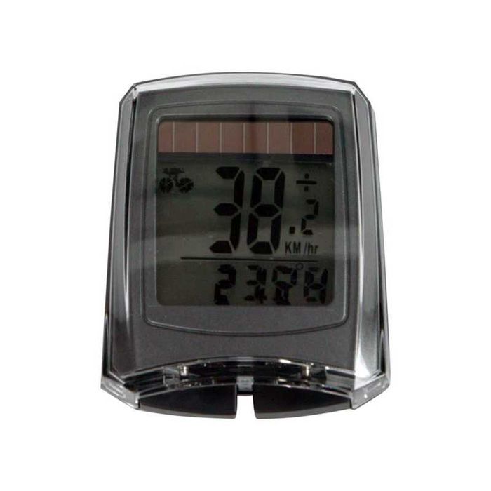 Велокомпютър 27 функции, LED подсветка, Водозащитен, Безжичен, Соларен