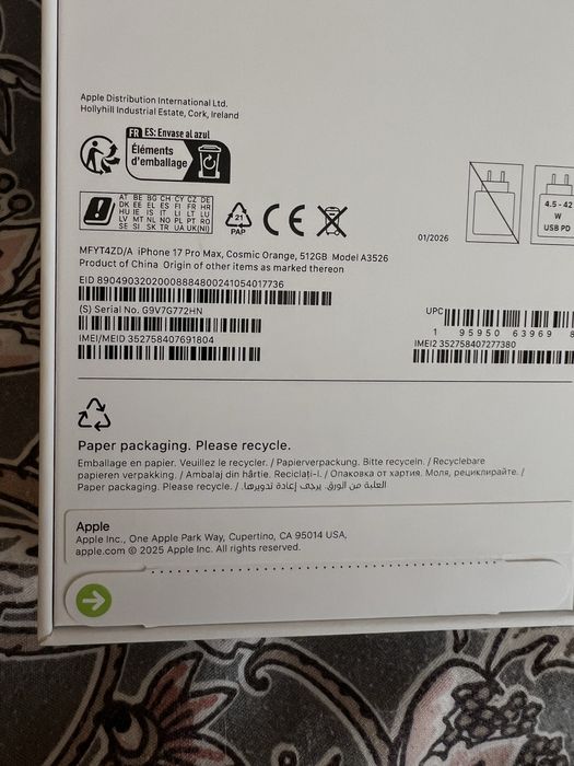 Iphone 17 pro max 512 gb