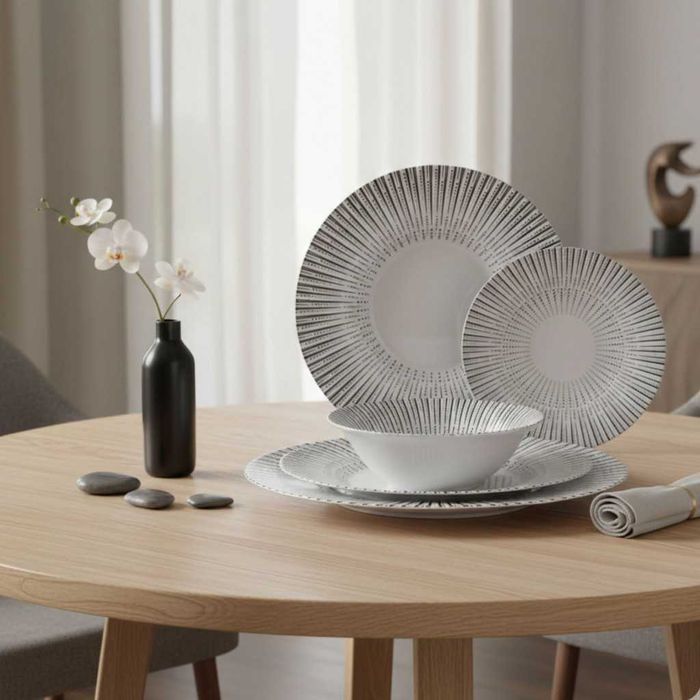Комплект чинии 24 части с геометричен дизайн