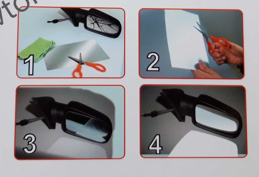 Изрязващо Огледално Фолио За Странично Огледало Само Стъклото Лепещо