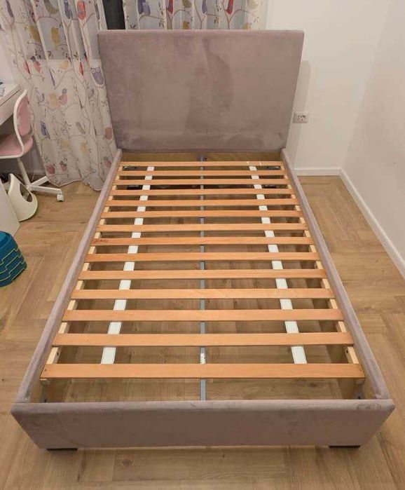 Pat tapițat copii FANCY Mobexpert 120x200cm, somieră inclusă