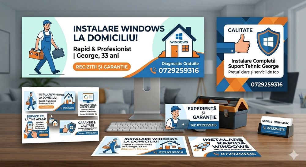 Instalare Windows 10/11 la domiciliu - Galați și Imprejurimi