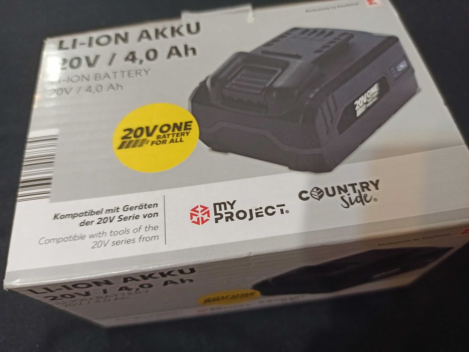 Acumulator 20V Li-Ion (baterie) MyProject sau CountrySide - 2Ah sau 4Ah 20 Volti NOU - seria One Battery for All