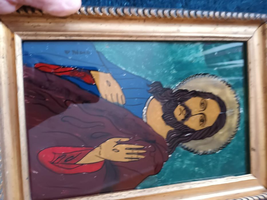 Icoana veche, pictura pe sticla