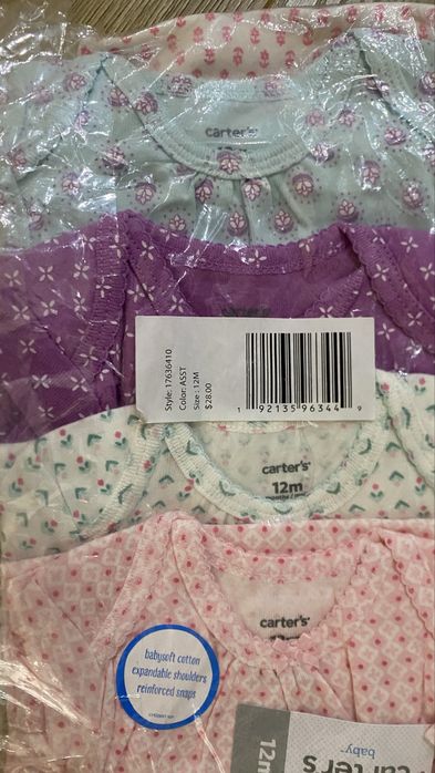 Новые боди для девочки бренда Carters (оригинал)