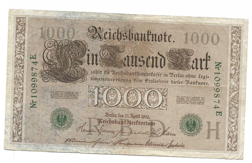 Super bancnota / bancnote vechi Germania Deutsches Reich numismatica