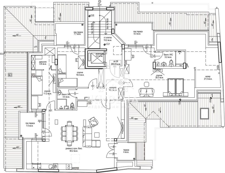 Продава просторен 4-стаен апартамент, 297 кв.м, Цветен квартал