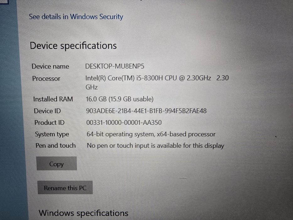 Laptop Hp Pavilion i5 gen 8 16gb ram gtx 1050ti fullhd