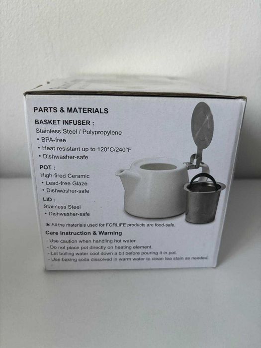 Ceainic ceramic cu infuzor Stump Teapot- nou, rosu/negru - ideal cadou