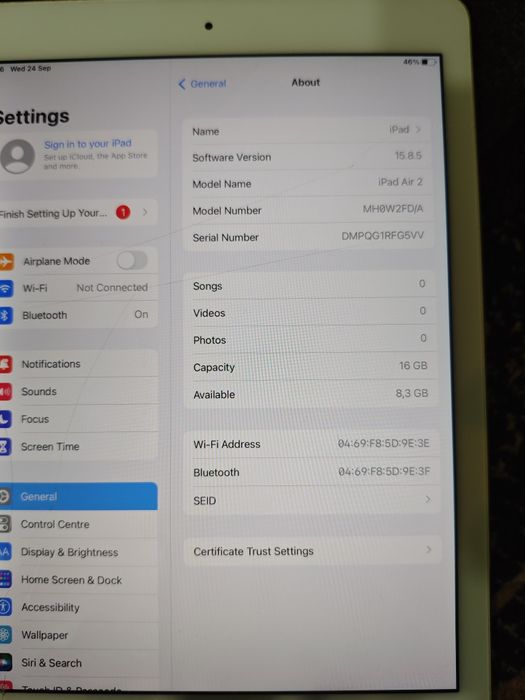 iPad Air 2 отключен