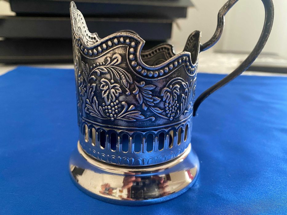 Suporti pahare argintat 6 bucati