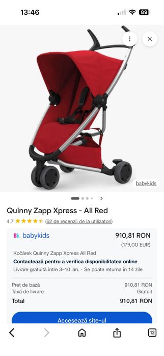 Carucior pliabil copii Quinny