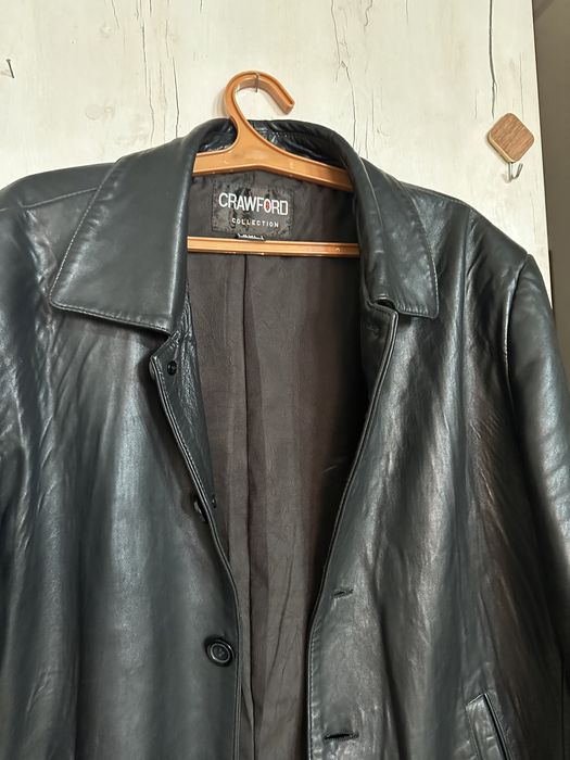 Кожаный плащ мужской