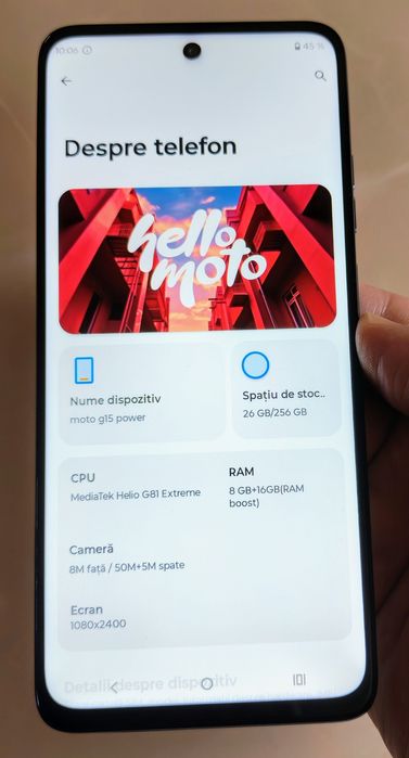 MOTOROLA G15 Power Grey 8/256 GB  nou !