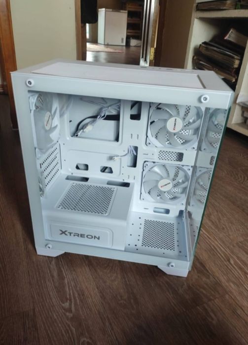 Новый Белый Корпус для пк с вентиляторами 3× 120 ARGB