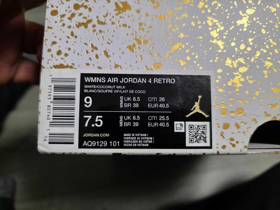 Air Jordan 4 Retro Sulfur originali din piele naturală, mărime 40.5