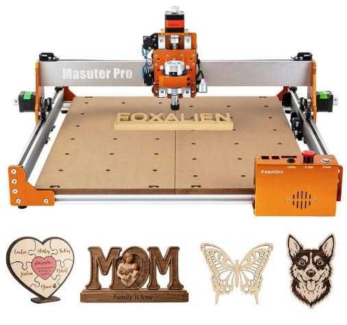 CNC фреза FoxAlien Masuter Pro 4040, CNC рутер, подобрена 3-осна фреза за дърво, метал, акрил.