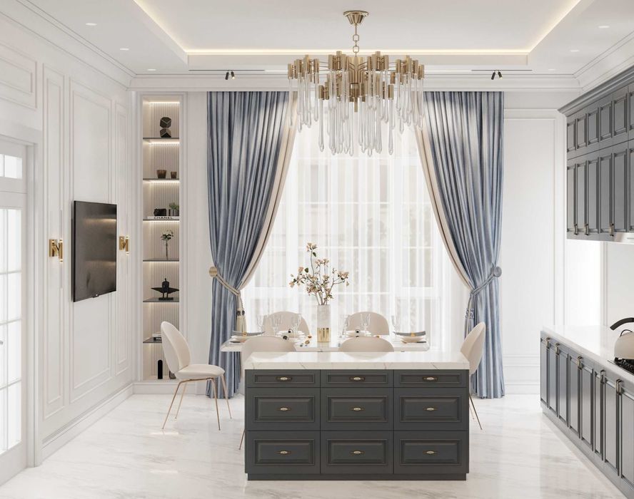 Дизайн интерьера  полным комплектом чертежей и 3D визуализаций