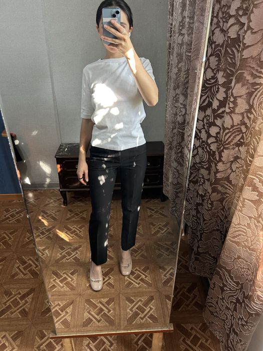 футболка в рубчик белая