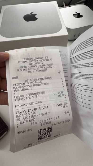Mac mini m4 Чисто нов + 2г гаранция техно маркет