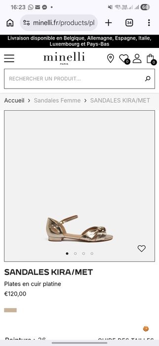 Sandale aurii Minelli nr. 40