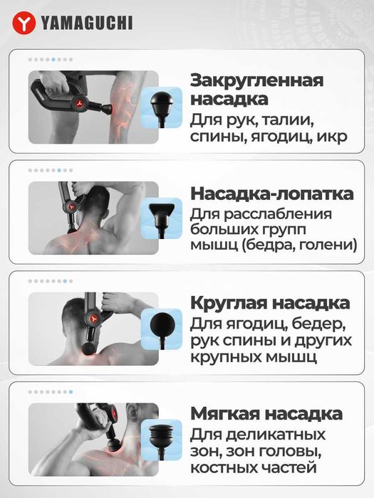 Перкуссионный массажер для тела Yamaguchi Massage Gun MAX PRO