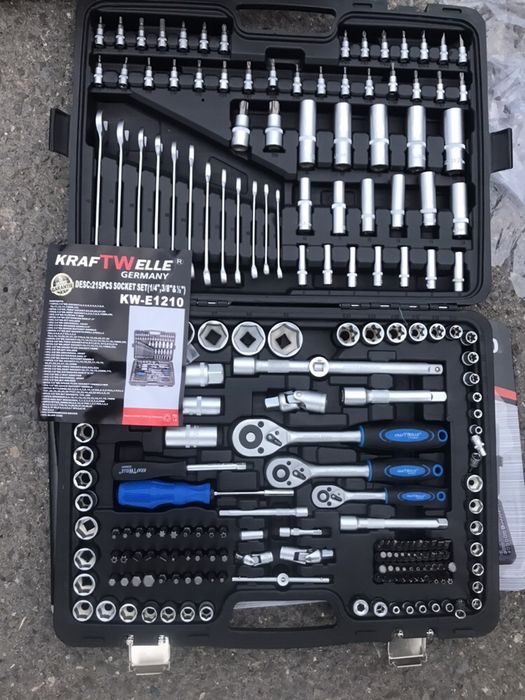 Немско Гидоре Гидория KRAFT WELLE 215 части с голям удароустойчив куфа