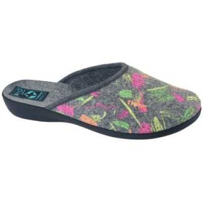 Анатомични дамски чехли от филц с неонов Принт