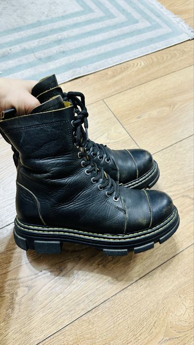 Зимние ботинки кожаные