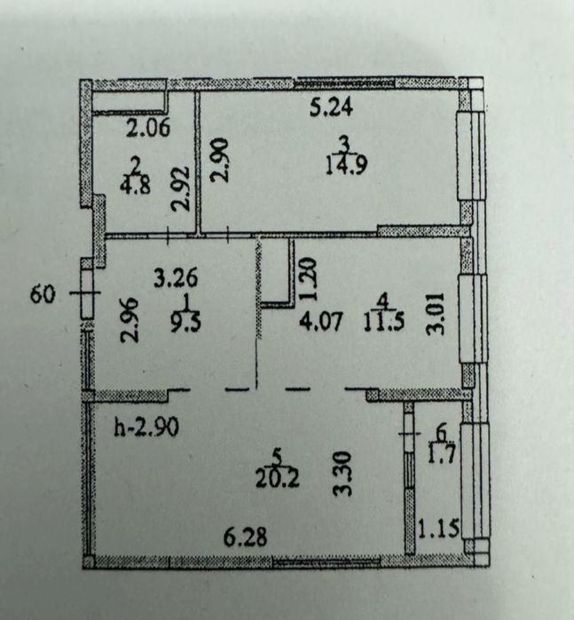 Продам 2 х ком квартиру