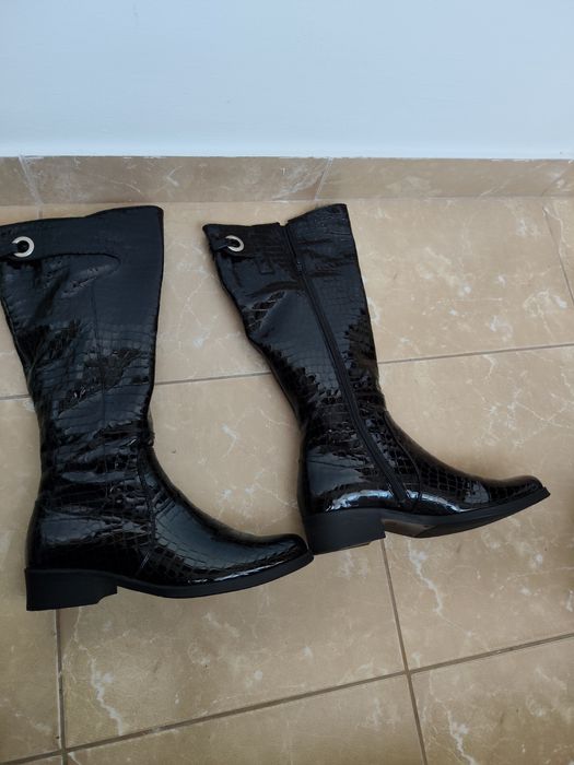 Cizme damă din piele croco