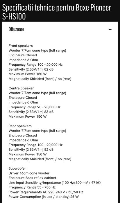 Sistem 5.1 pioneer pasiv
