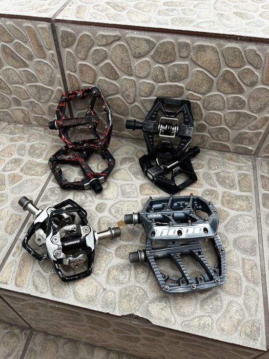 Set Pedale Bicicleta Flat si SPD, Hope, Crankbrothers Stamp 7, Shimano