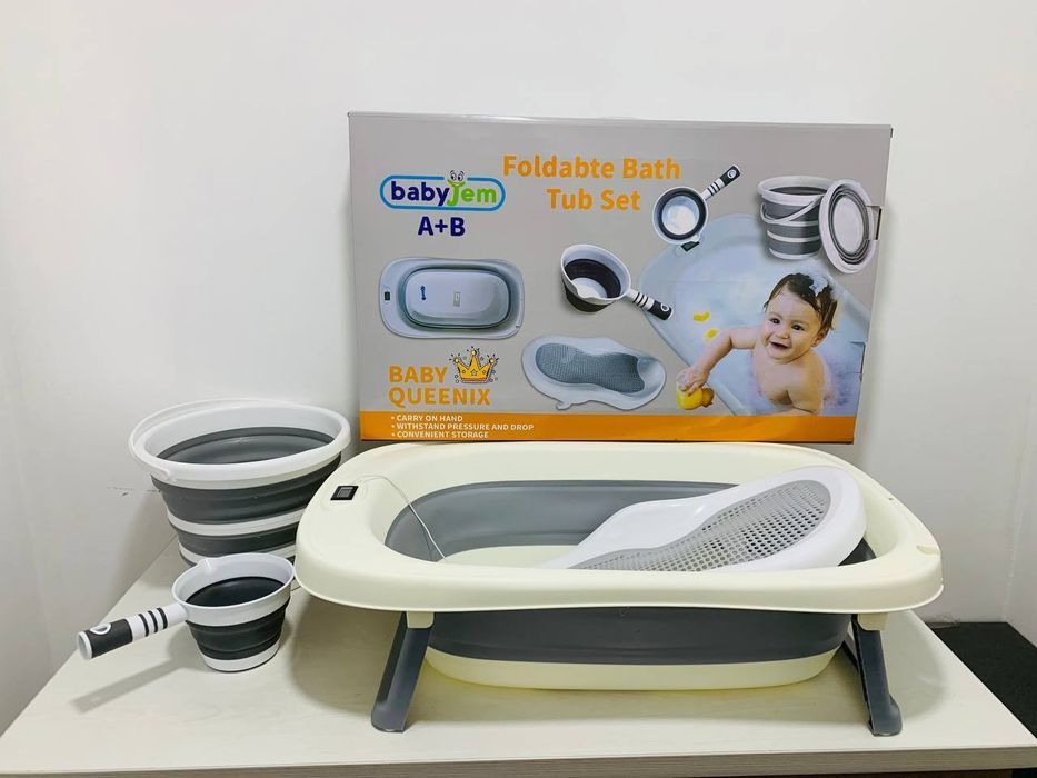 Новая складная детская ванна набор 7в1 с индикатором температуры воды.