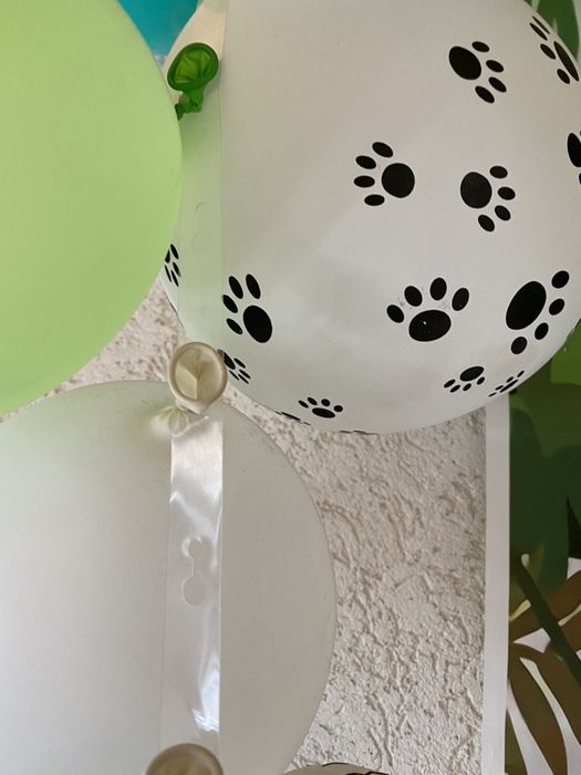 ЛЕНТА ЗА АРКА ОТ БАЛОНИ 5 МЕТРА и балони с животни 6 броя