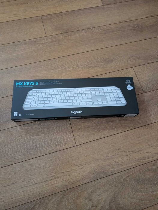Клавиатура Logitech - MX Keys S, безжична, Pale grey - Неразпечатвана