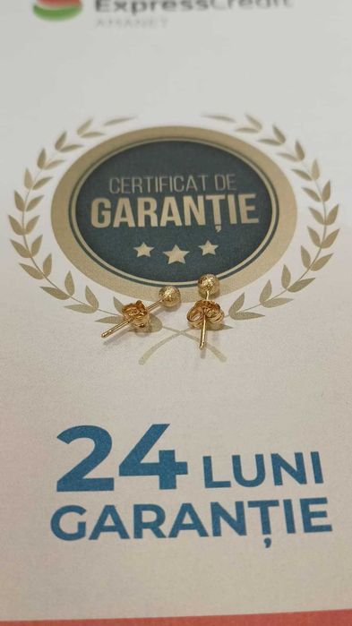 Cercei aur 18K 0.95gr (Ag24 Harlau B.45408.1) - Garantie 2 ani!