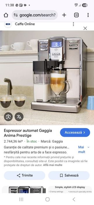 Espressor automat cafea Gaggia Anima Prestige