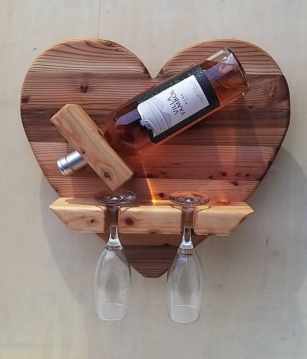 Дървена стойка за вино