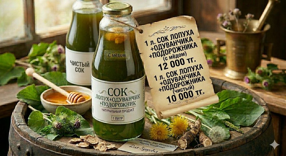 Сок лопух+одуванчик +подорожник