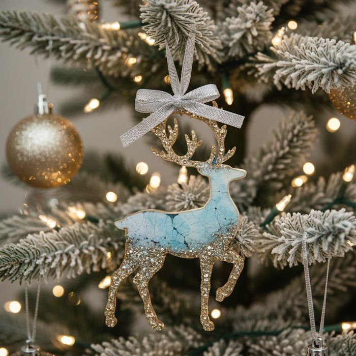 Елочная игрушка из эпоксидной смолы