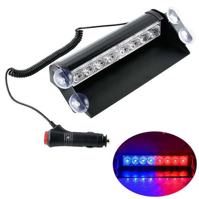 Сигнална лампа полицейска за стъкло 8 LED блиц лед лампа
