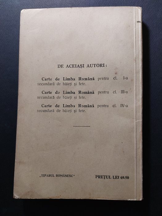 Carte veche de Limba Română anul 1929