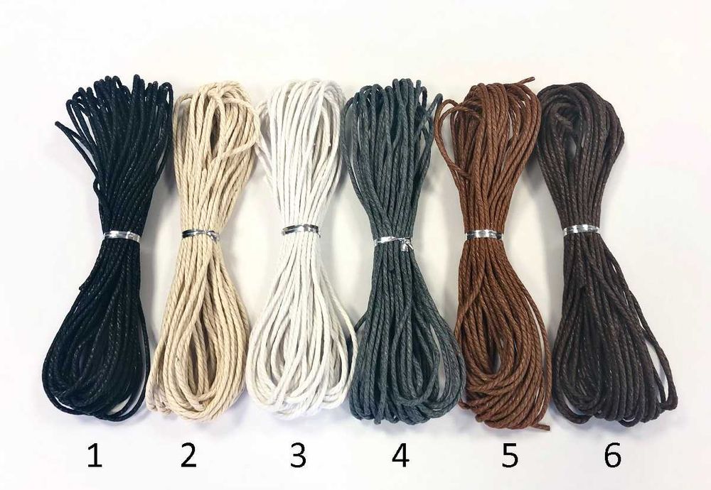 Кожарски парафинирани памучни шнурове 2 мм, 10 м, 6 м конци, шнур