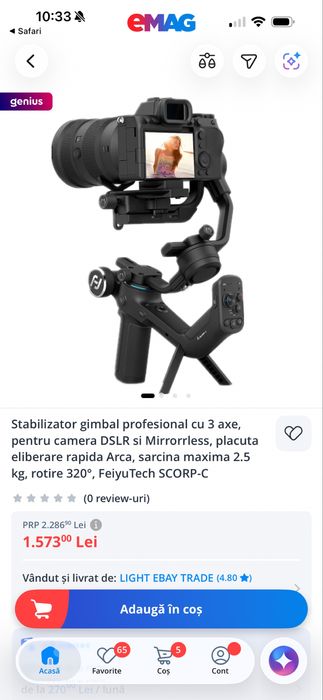 Stabilizator gimbal profesional FeiyuTech SCORP-C