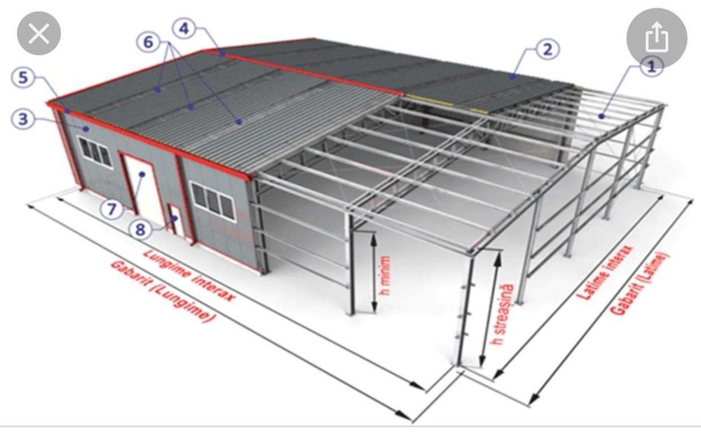 Vand hala metalica 8x26x4 Livram în Toată Țara